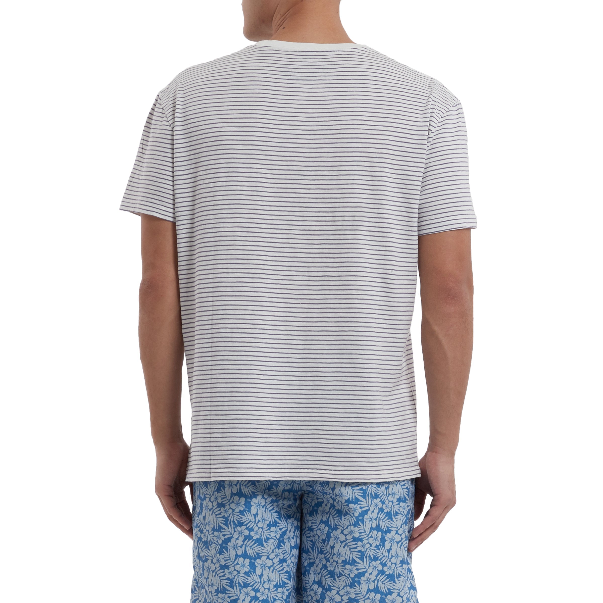 Malaga Cove Stripe Tee - Antique White-Grayers