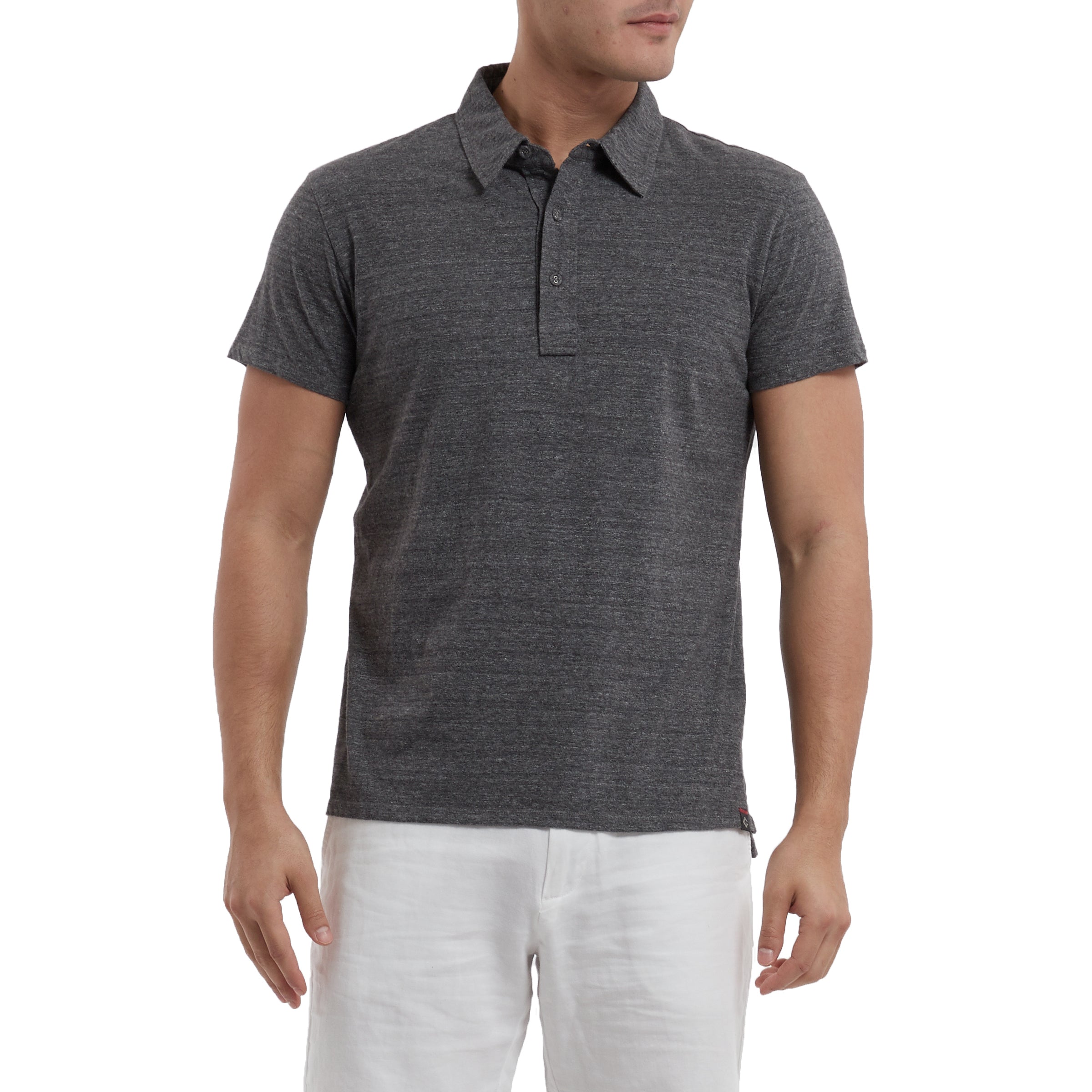 Hartford Nep Jersey Polo - Charcoal-Grayers