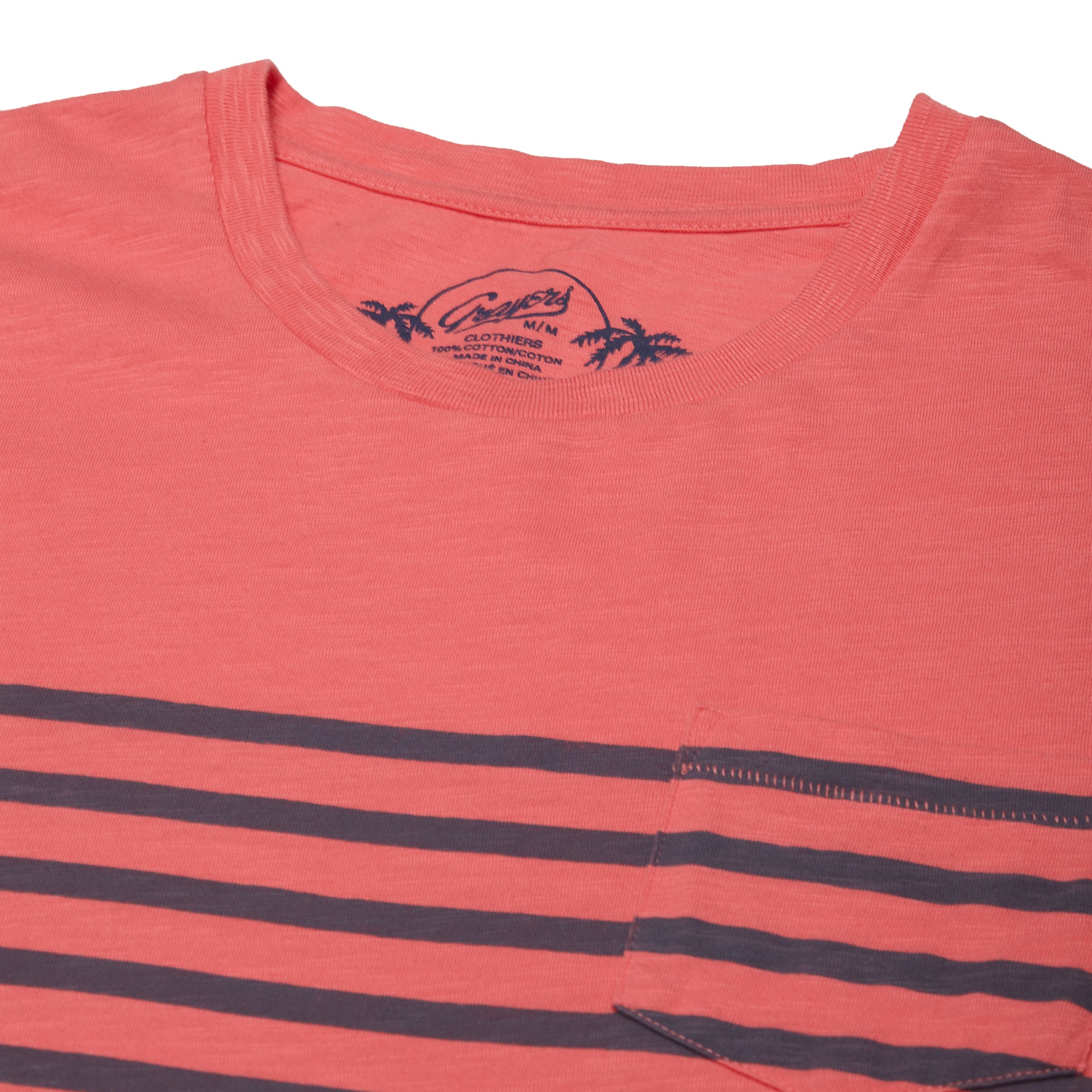 Breton Stripe Tee - Navy Print on Faded Red-Grayers