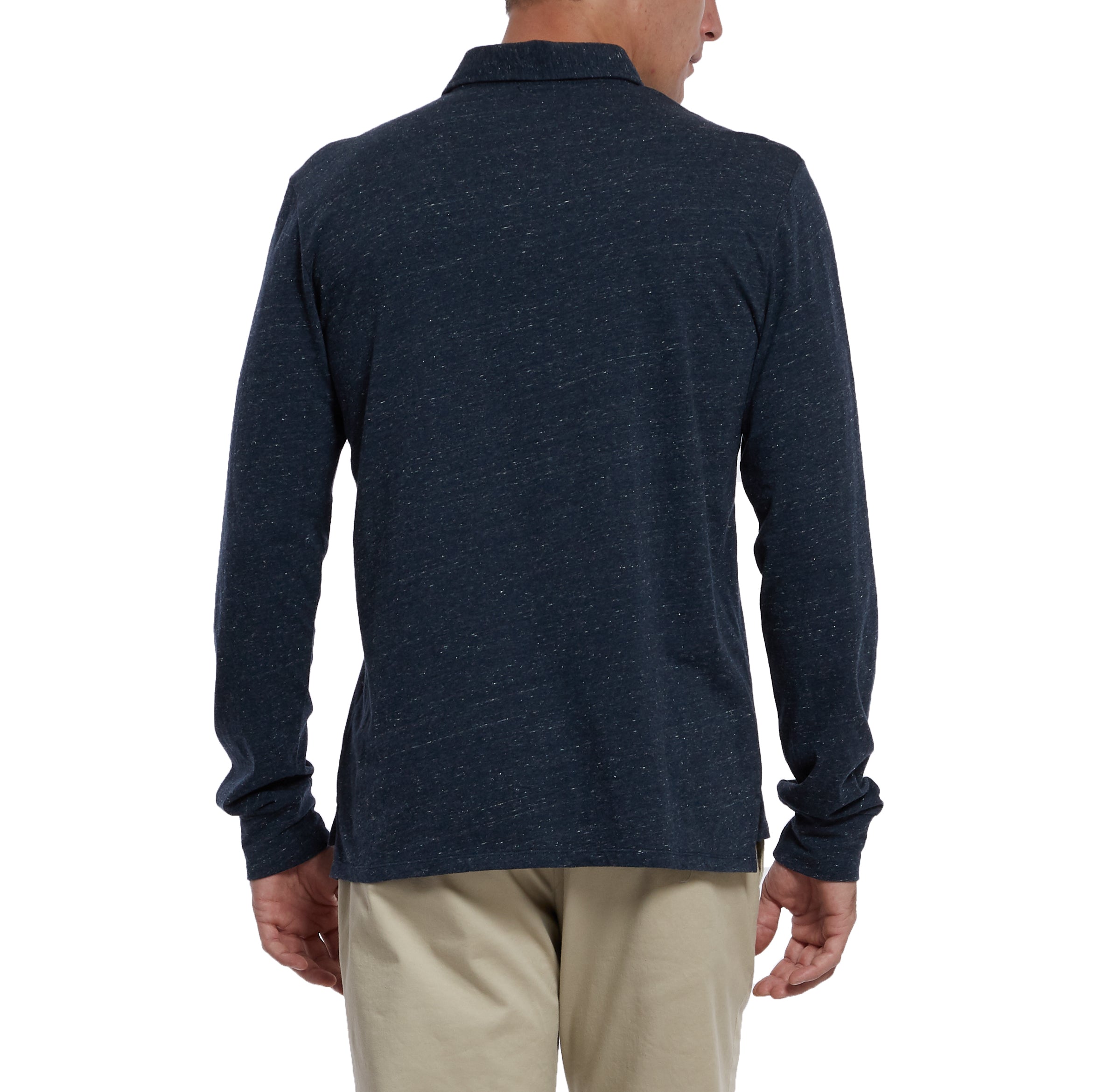 Hartford Nep Jersey LS Polo - Dark Denim-Grayers