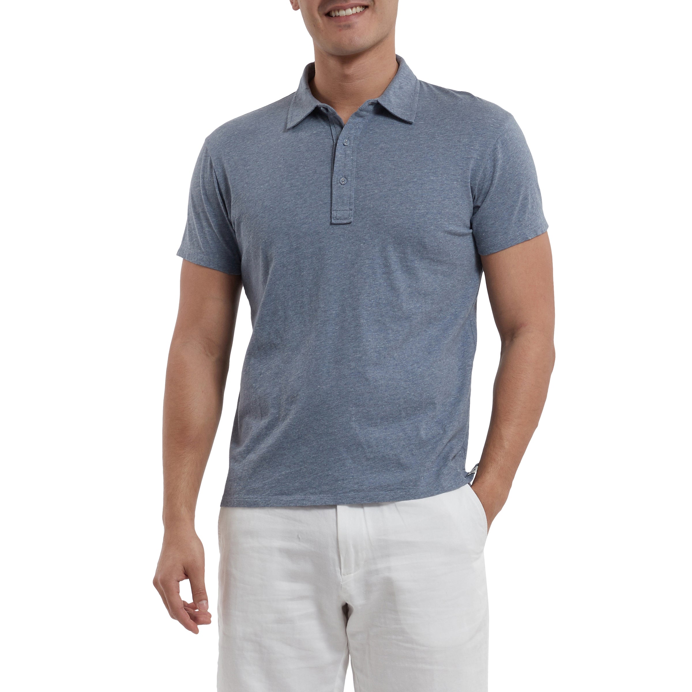 Hartford Nep Jersey Polo - Insignia Blue-Grayers