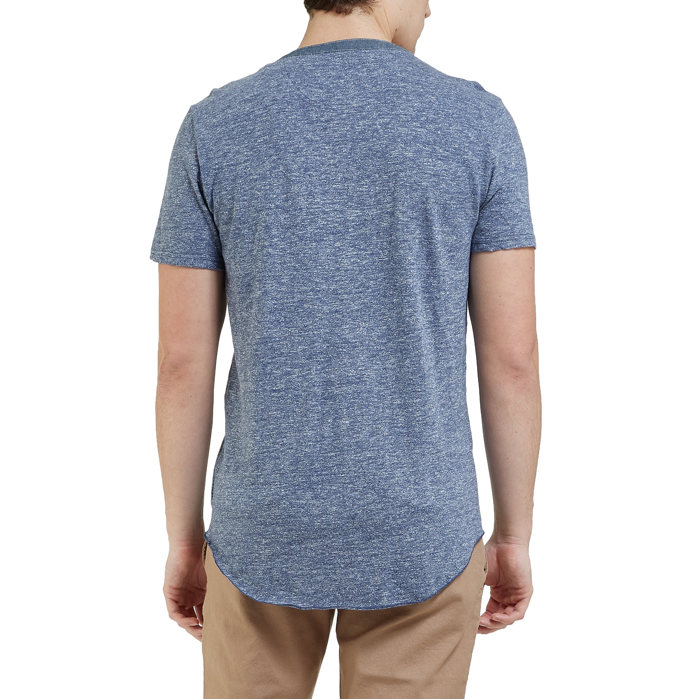 Todd Slub Henley Short Sleeve - Blue Heather-Grayers
