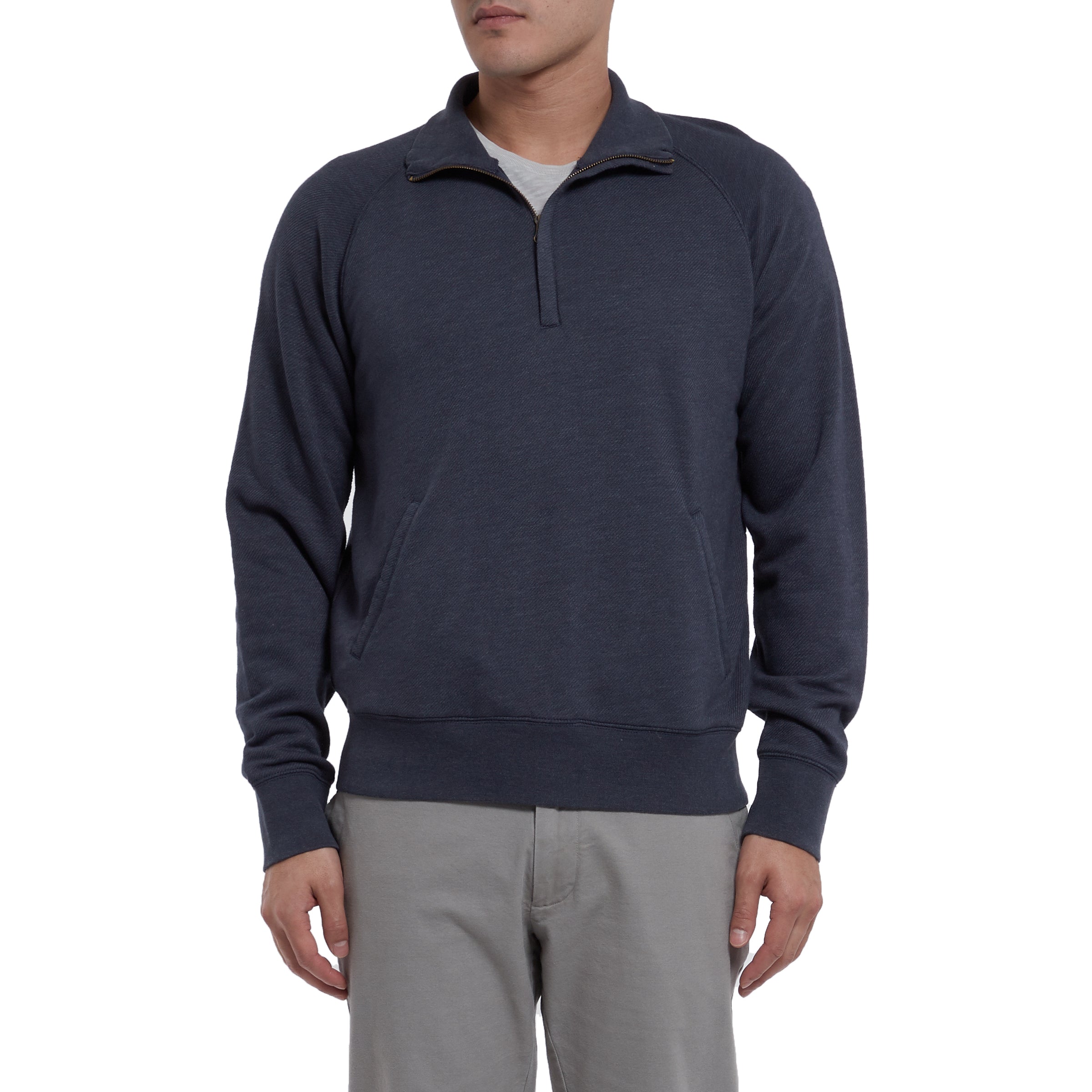 Hudson Textured Half Zip - Blue Night-Grayers