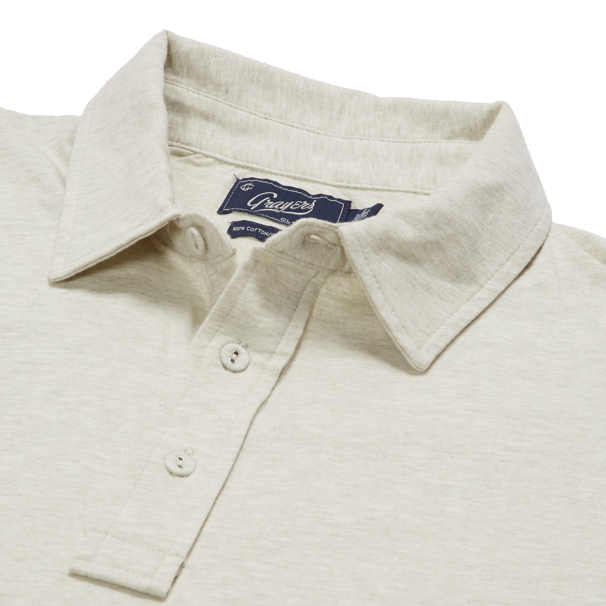Hartford Nep Heather Jersey Polo - Celadon Tint-Grayers