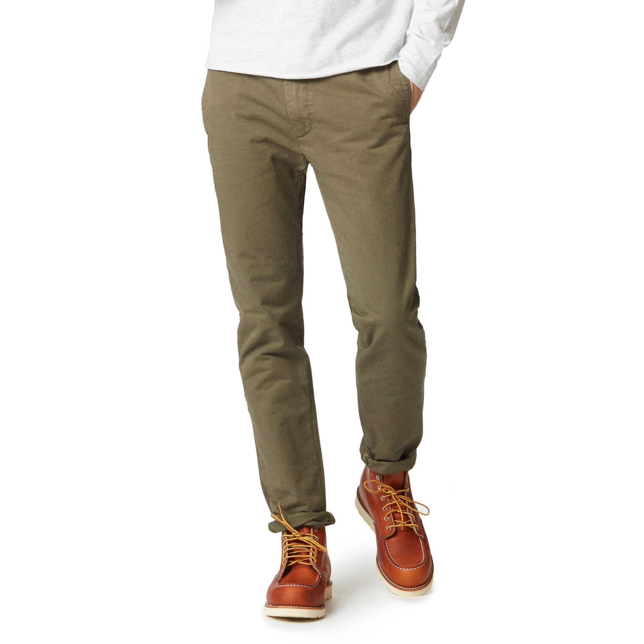 Twill Newport Slim Fit Chino - Olive Green-Grayers
