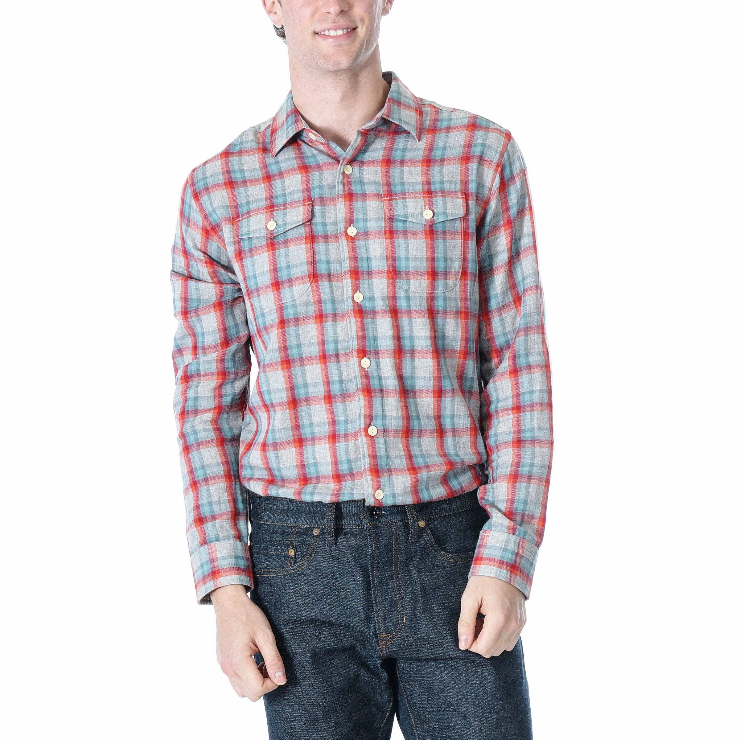 Sherman Double Cloth - Red Seafoam Gray-Grayers