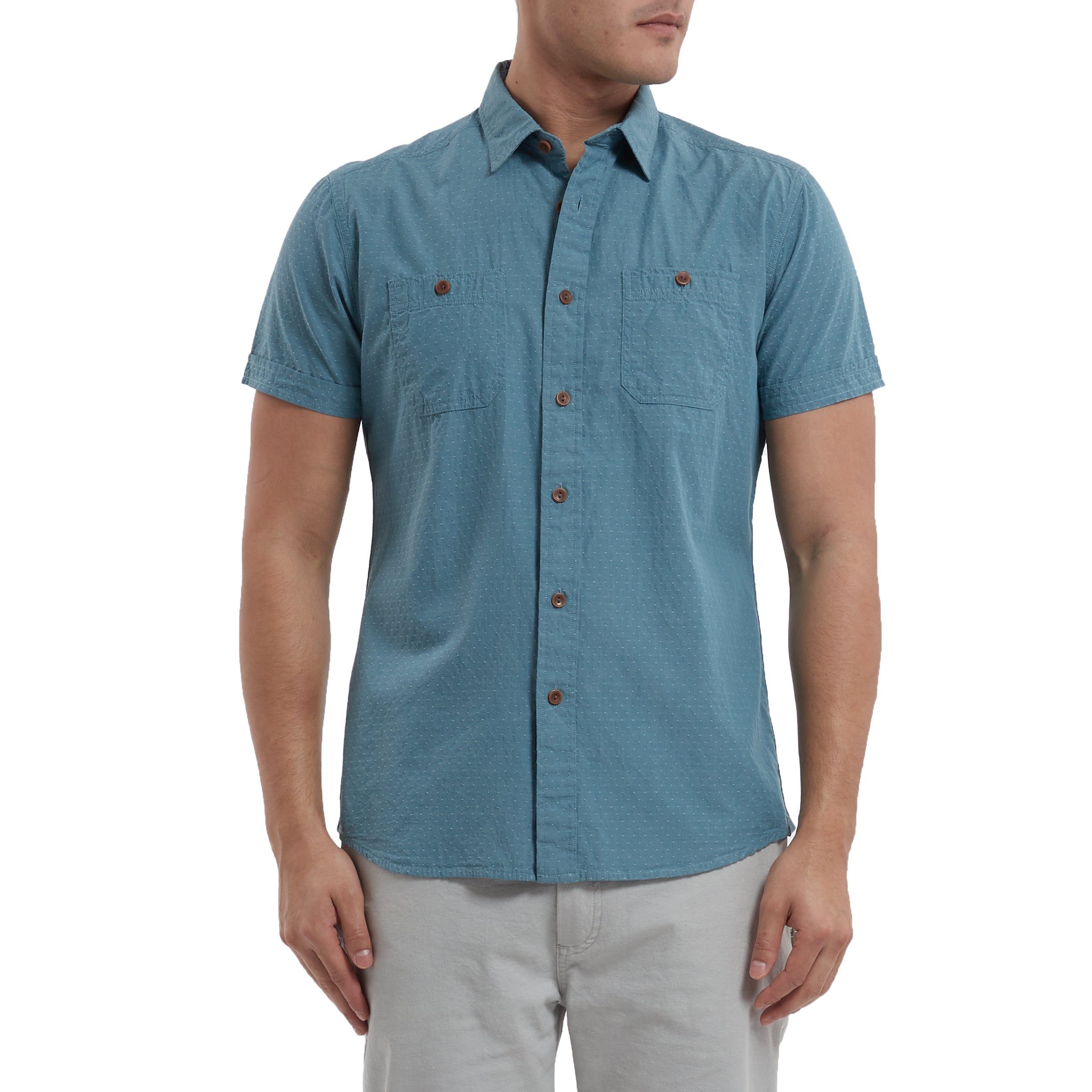Townsend Dobby Short Sleeve Shirt - Storm Blue Whisper-Grayers