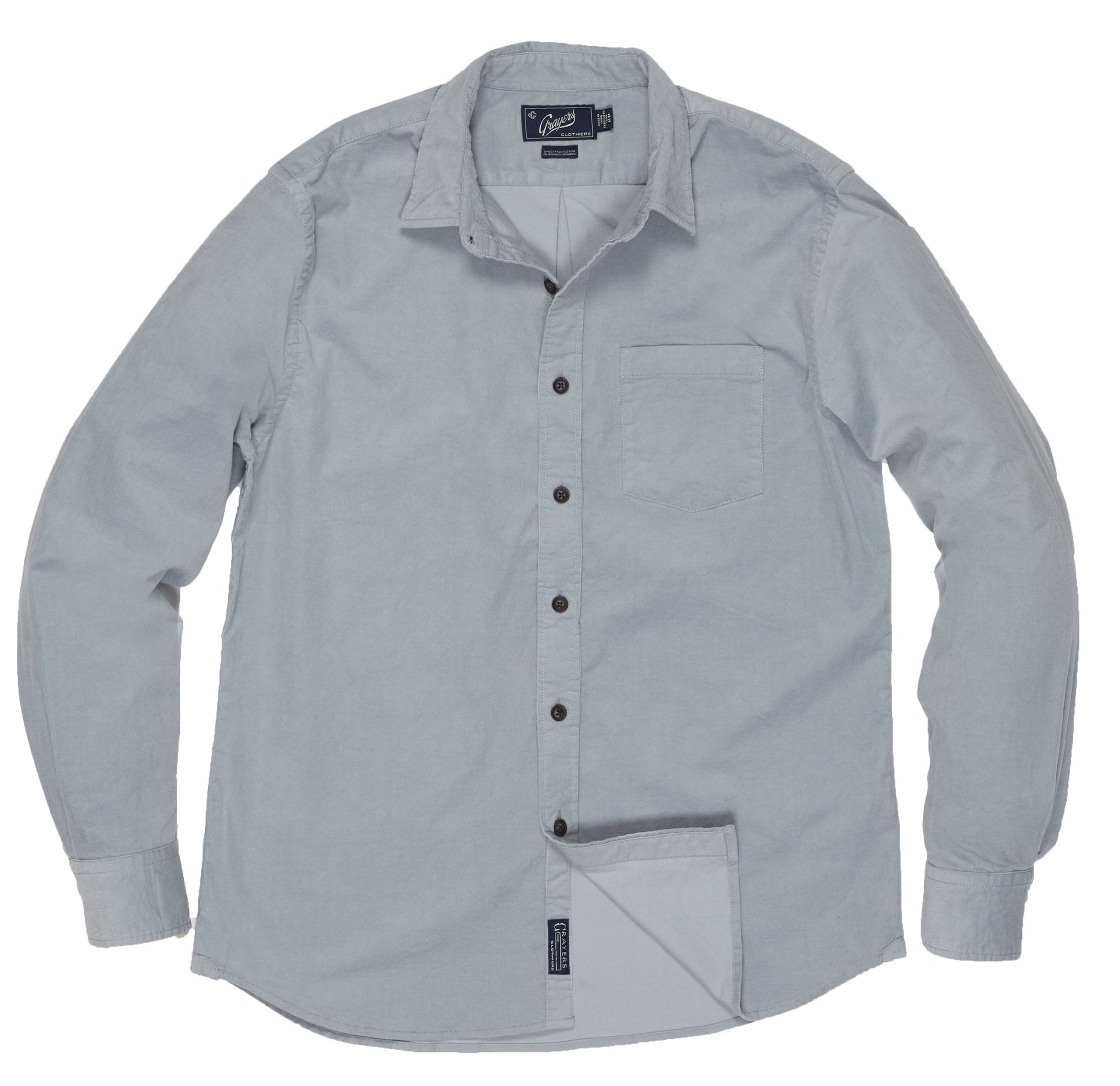Sutherland Stretch Corduroy Shirt - Lunar Rock-Grayers