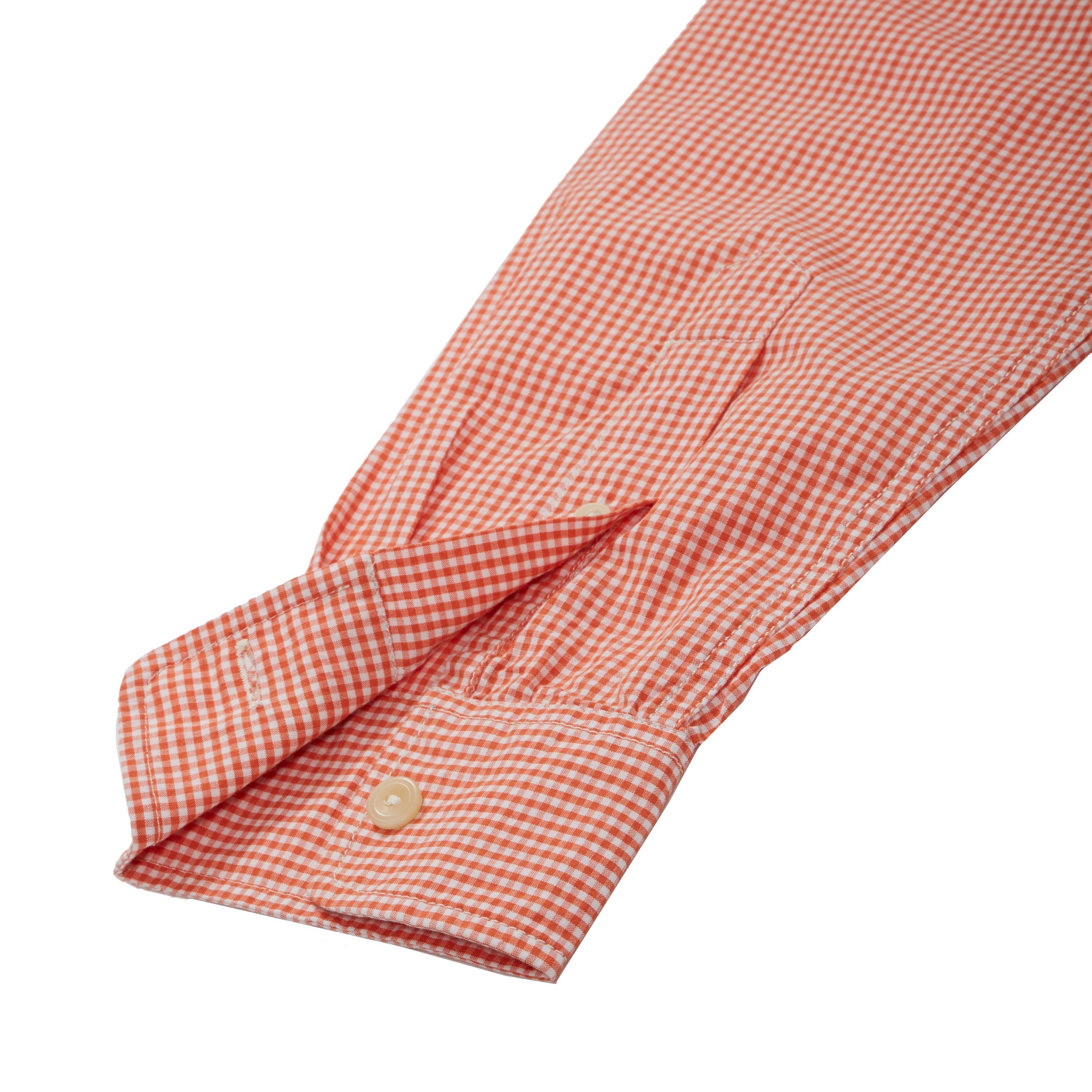 Stuart Tinted Poplin Gingham Shirt - Orange-Grayers