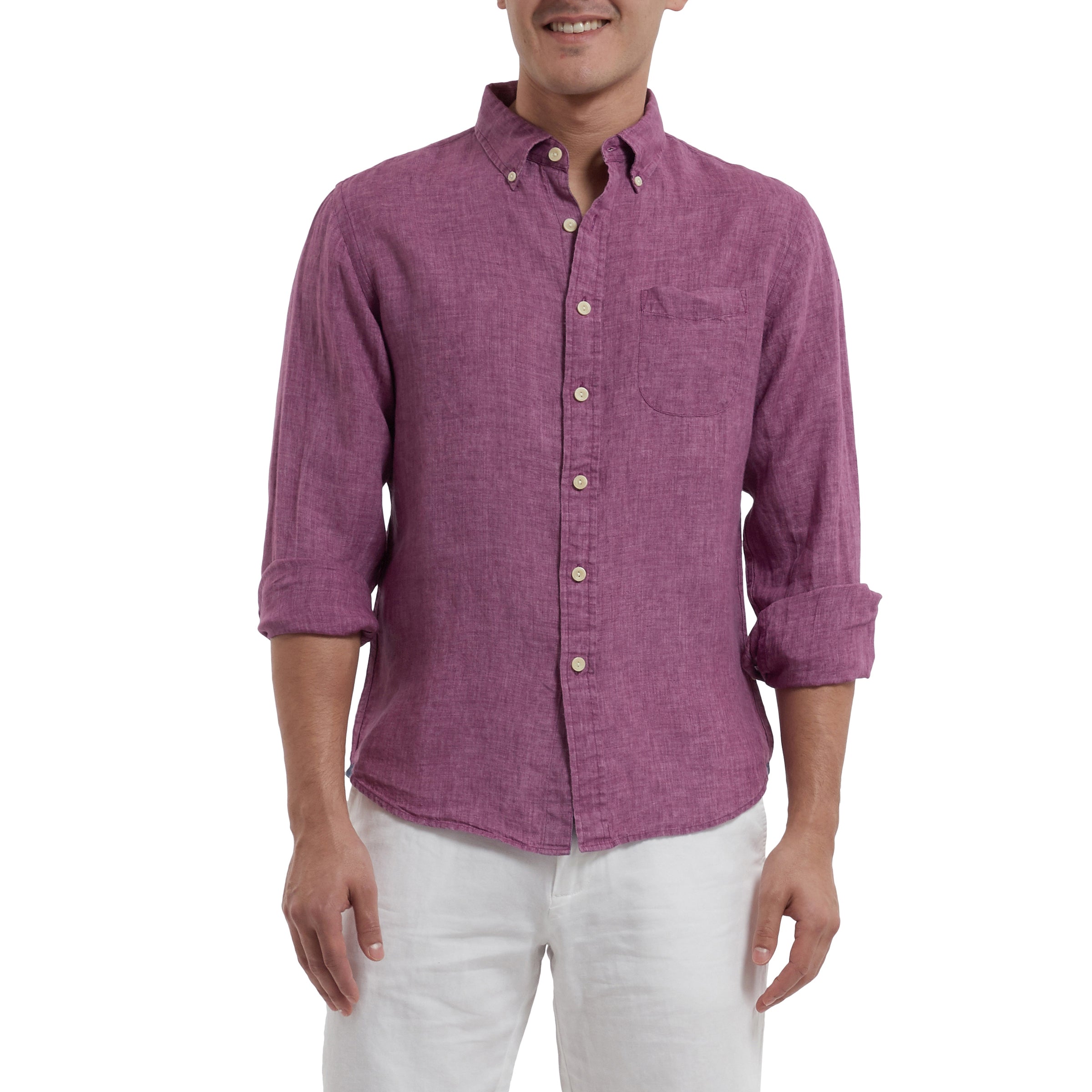 Paloma Sun Washed Linen Long Sleeve Shirt - Lavender-Grayers