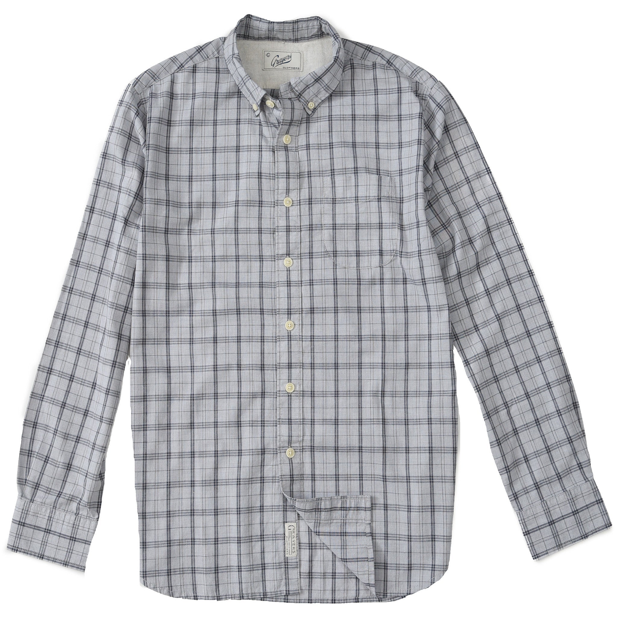 Graystone Poplin Shirt - Gray Plaid-Grayers