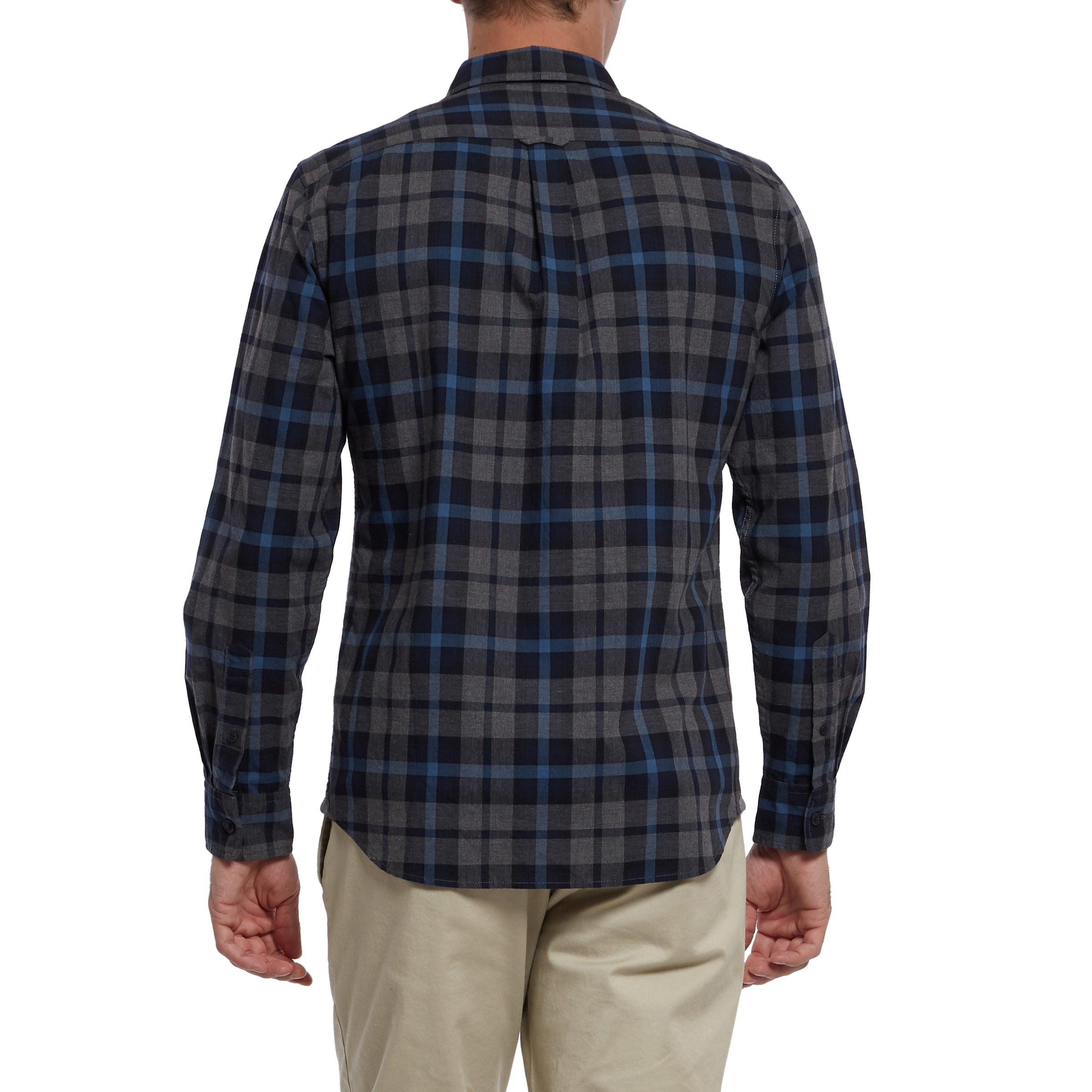 Heath Heather Poplin Shirt - Gray Navy Blue-Grayers