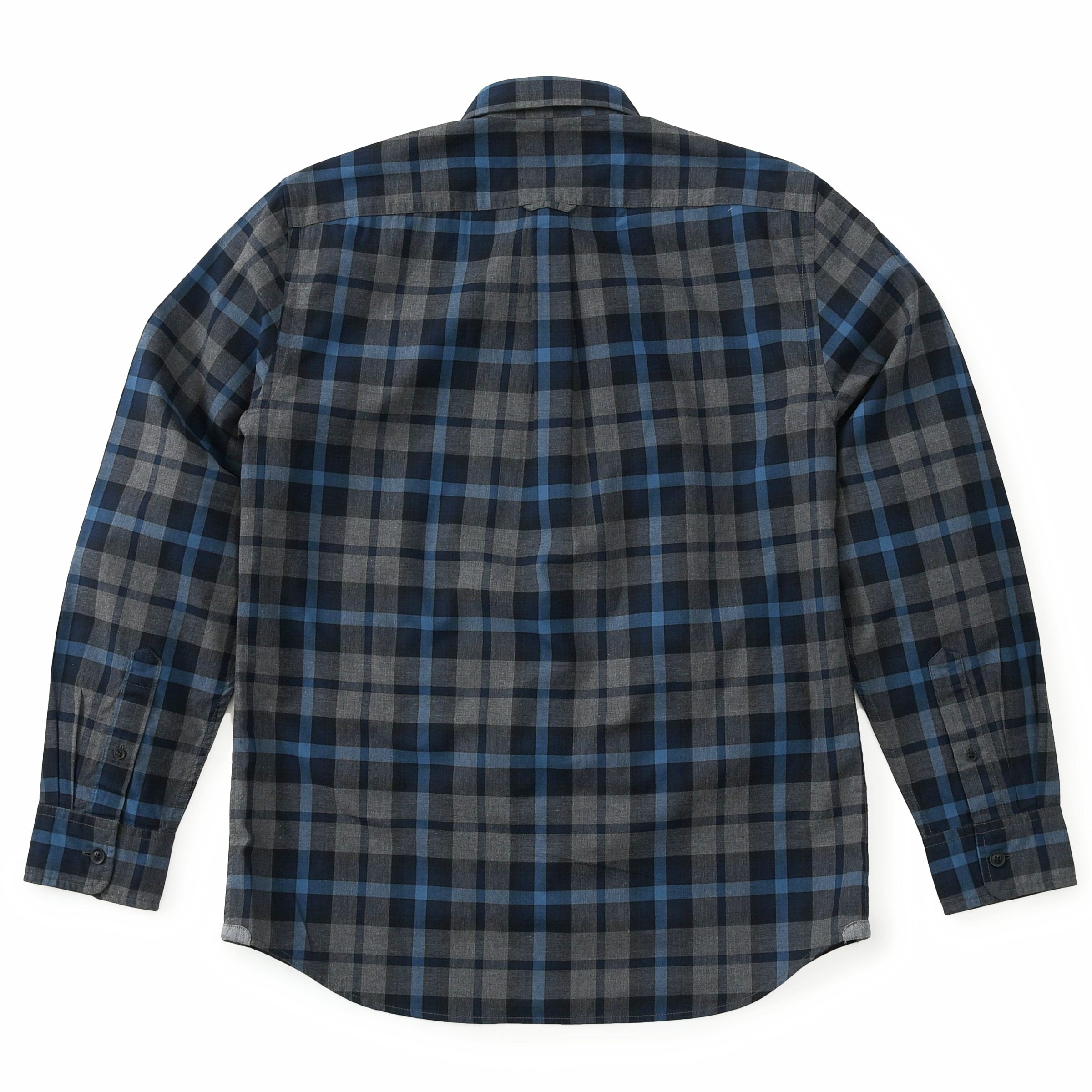 Heath Heather Poplin Shirt - Gray Navy Blue-Grayers