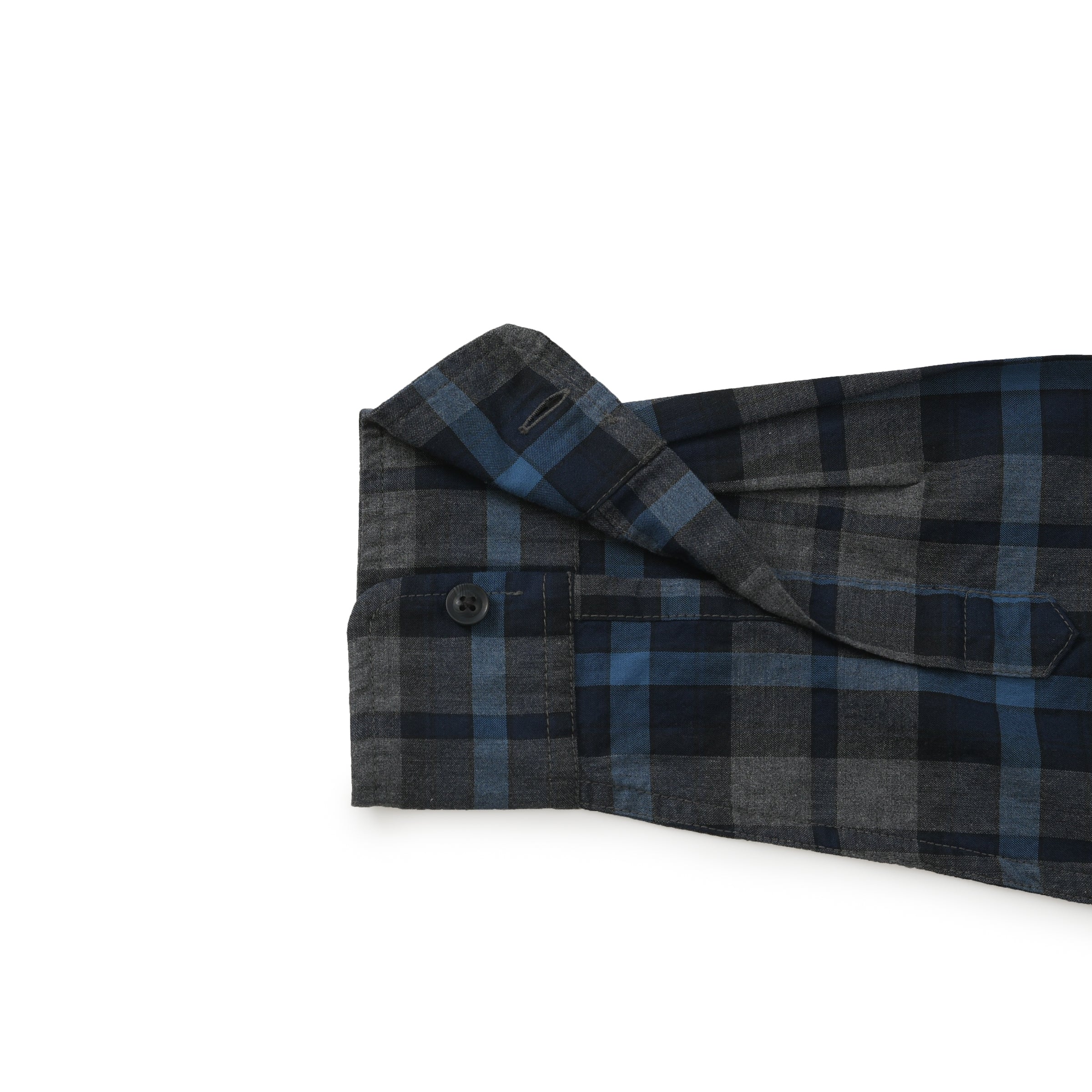 Heath Heather Poplin Shirt - Gray Navy Blue-Grayers