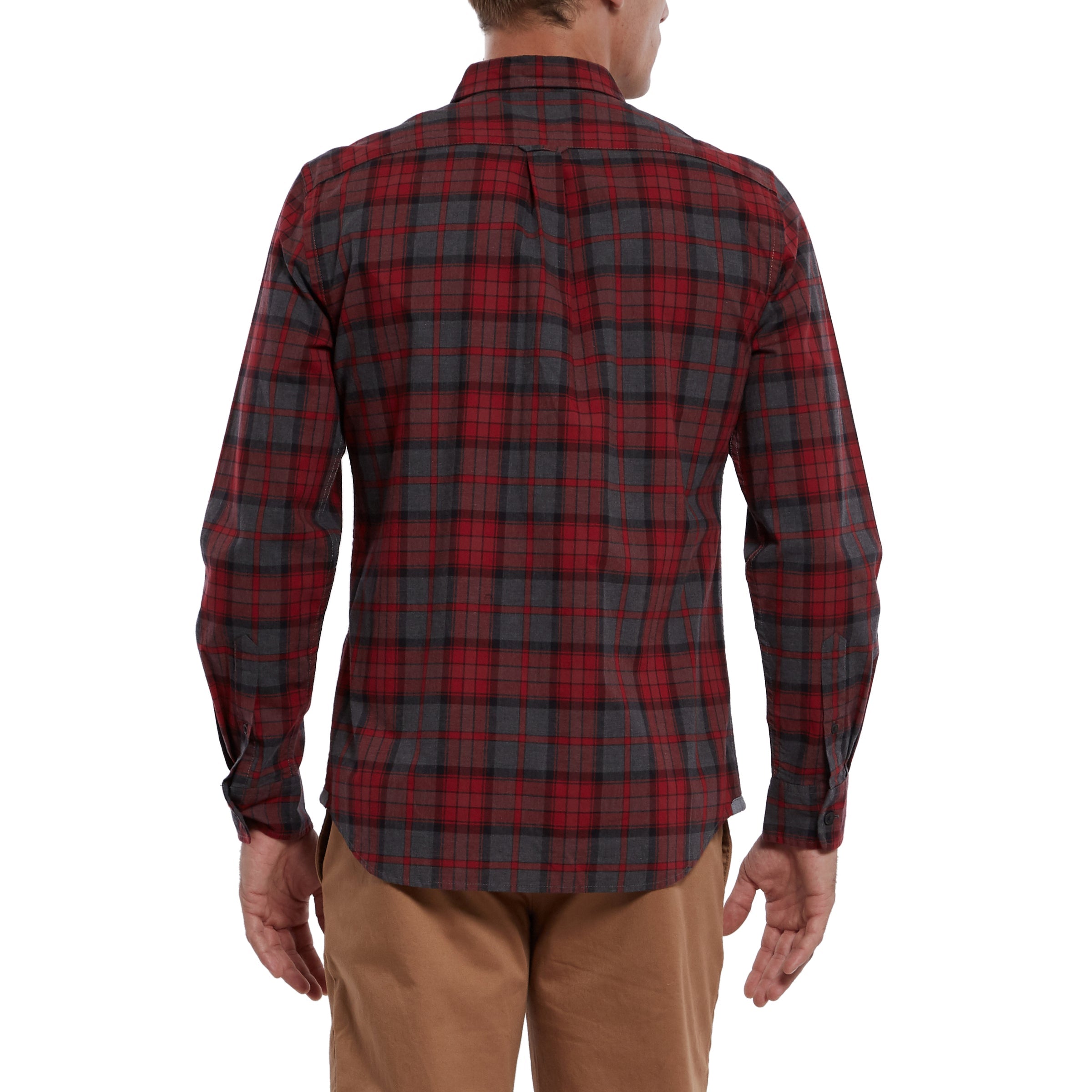 Hollsman Heather Poplin Shirt - Red Charcoal-Grayers