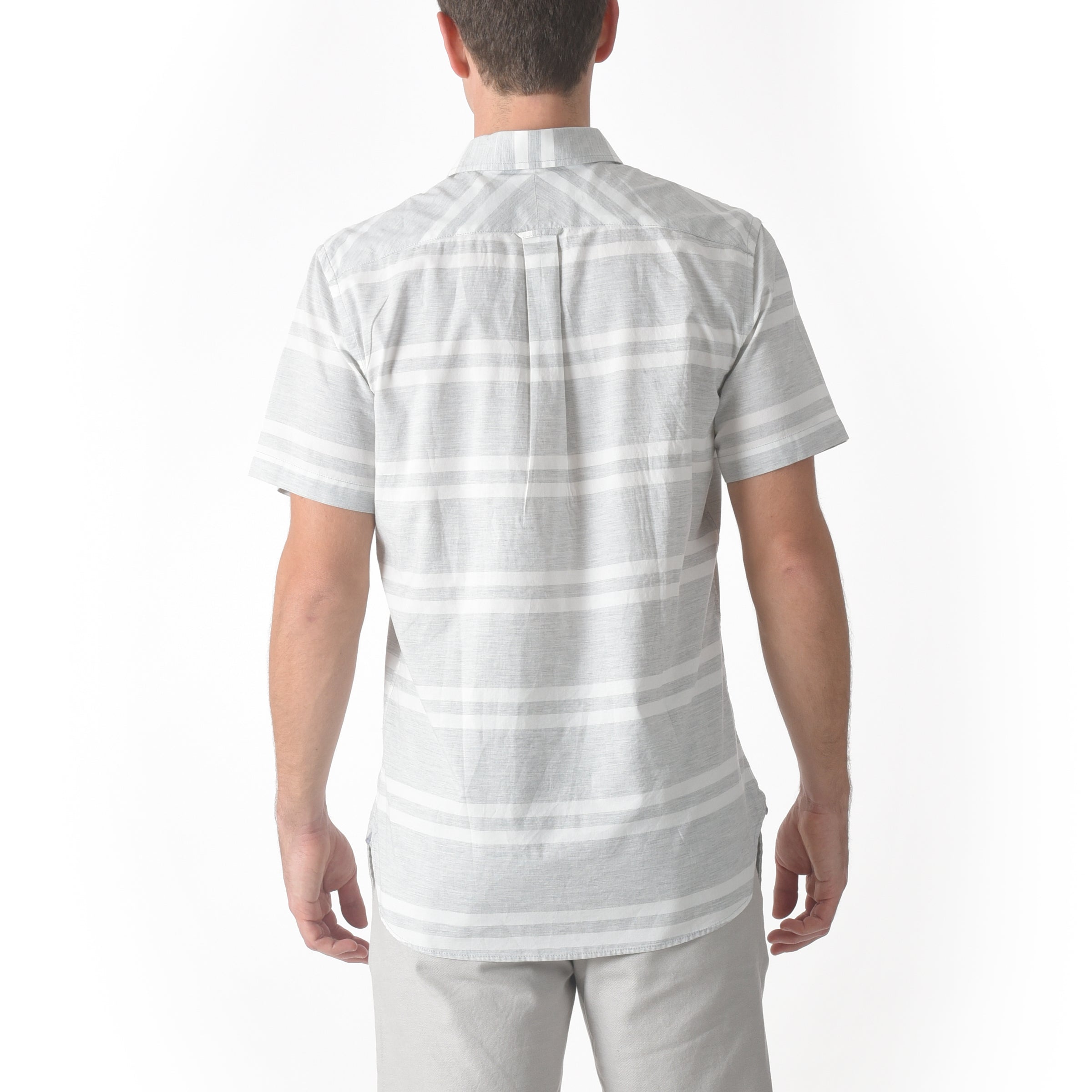 Irvington Stripe Shirt - Gray Horizontal Stripe-Grayers